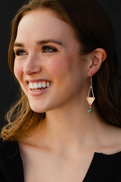 Gold Statement Triangle Dangle Earrings