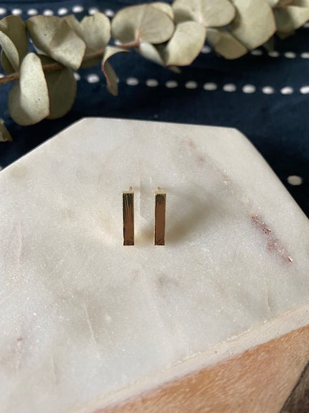 Gold Bar Stud Earrings