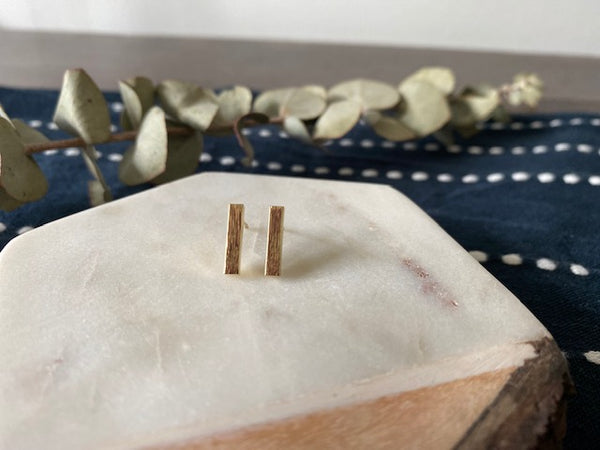 Gold Bar Stud Earrings