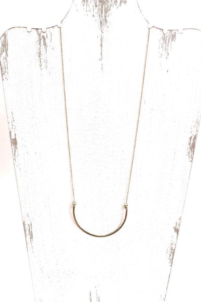 Doesn't this long gold U shaped necklace make you want to smile! Necklace is lead and nickel free.