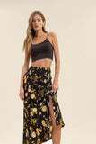 Black Floral Midi Skirt