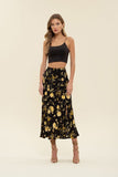 Black Floral Midi Skirt