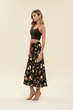 Black Floral Midi Skirt