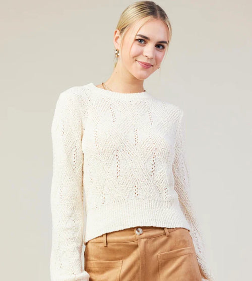 Cream Cable Knit Sweater