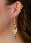 Gold Statement Triangle Dangle Earrings