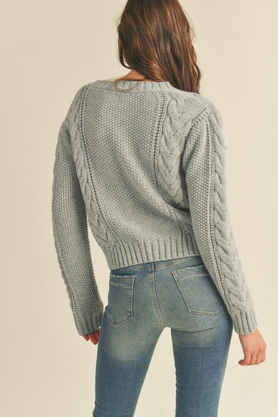 Grey Pocket Knit Cardigan