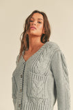 Grey Pocket Knit Cardigan