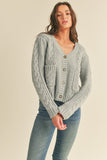 Grey Pocket Knit Cardigan