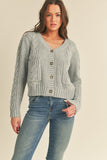 Grey Pocket Knit Cardigan