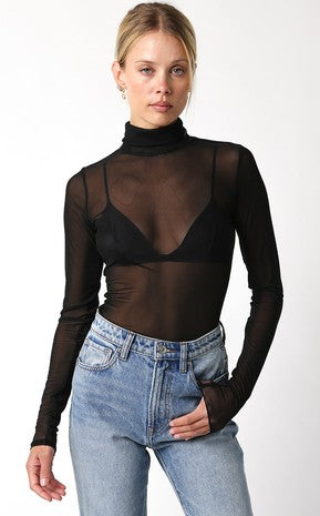 Ivy Black Mesh Top