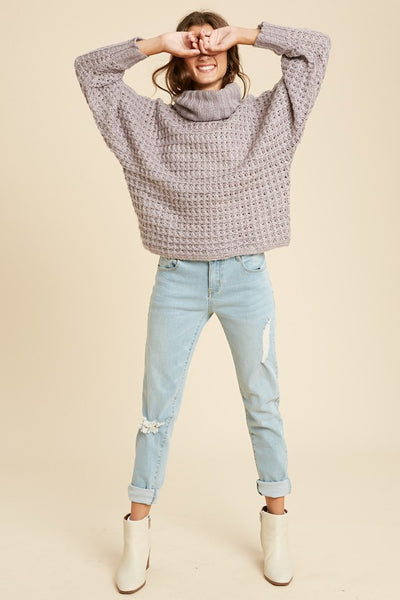 Grey Lilac Knit Sweater