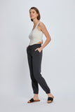 Everyone needs a pair of joggers in their closet! And these high-rise black joggers need to be in consideration. Featuring an elastic waistband with a drawstring and side pockets. The legs have elastic bottoms for a flattering fit. A drape-fit allows for movement and comfort!  Product Details:  100% Rayon Drawstring waist Side pockets Elastic bottoms Elastic waistband