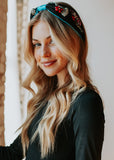 Black and Blue Beaded Headband
