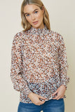 Iconic Ivory Floral Smock Neck Top