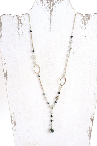 Long Beaded Y Necklace