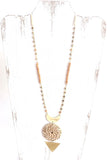 Long Necklace with Wicker Accent