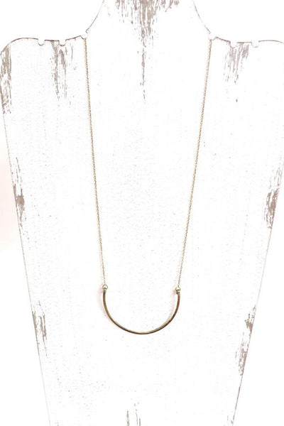 Doesn't this long gold U shaped necklace make you want to smile!  Necklace is lead and nickel free.