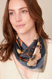 Stunning silky navy floral scarf. So many options of how to wear this scarf -  around your neck as a bandana  in your hair as a ponytail holder around your waist as a belt Product Details:  Approximately 27.5
