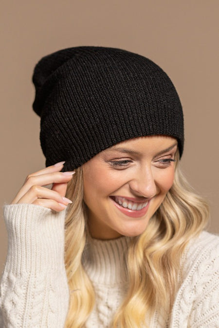 Navy Speckled Knit Hat