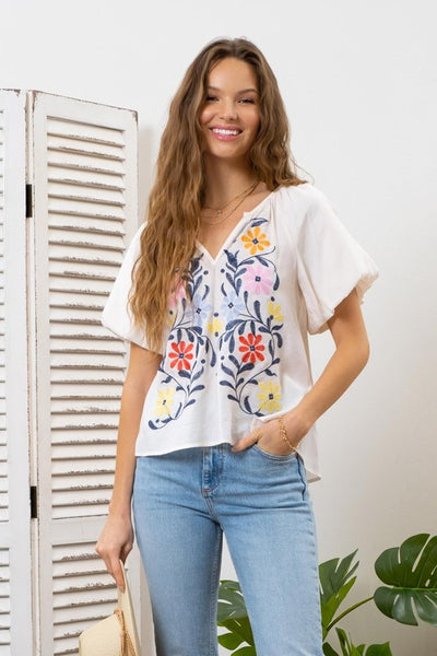 Freya Floral Embroidered Top