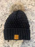 Black Cable Knit Hat